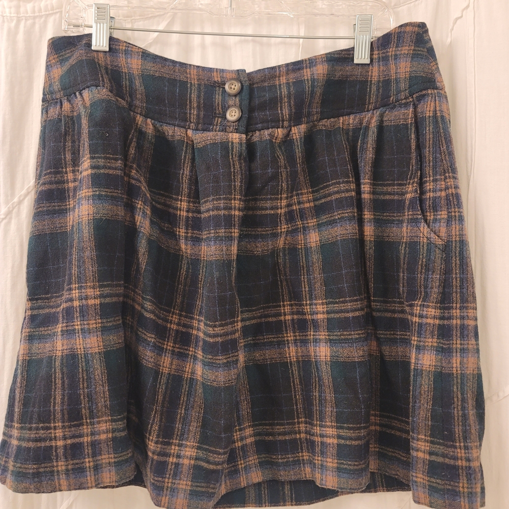 GAP Blue and Brown Knee-Length A-Line Skirt